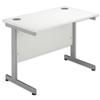 Sonix Contract Return / Extension Desk Silver Legs W1000xD600xH720mm White