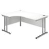 Sonix Style Radial Desk Left Hand Silver Legs W1600xD1160xH720mm White
