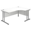 Sonix Style Radial Desk Right Hand Silver Legs W1600xD1160xH720mm White