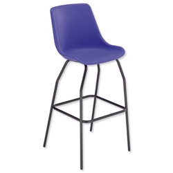 Trexus Polypropylene Stool with Black Frame Seat WxDxH: 520x580x610mm Blue
