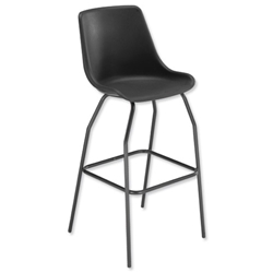 Trexus Polypropylene Stool with Black Frame Seat WxDxH: 520x580x610mm Black