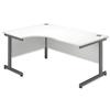 Sonix Contract Radial Desk Left Hand Grey Legs W1800xD1160xH720mm White
