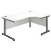 Sonix Contract Radial Desk Right Hand Grey Legs W1800xD1160xH720mm White