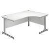 Sonix Contract Radial Desk Right Hand Silver Legs W1800xD1160xH720mm White