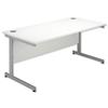 Sonix Contract Desk Rectangular Silver Legs W1400xD800xH720mm White