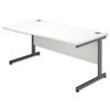 Sonix Contract Wave Desk Left Hand Grey Legs W1600xD900-800xH720mm White