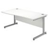 Sonix Contract Wave Desk Left Hand Silver Legs W1600xD900-800xH720mm White