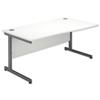 Sonix Contract Wave Desk Right Hand Grey Legs W1600xD900-800xH720mm White