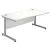 Sonix Contract Wave Desk Right Hand Silver Legs W1600xD900-800xH720mm White