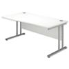 Sonix Style Wave Desk Left Hand Silver Legs W1600xD900-800xH720mm White