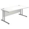 Sonix Style Wave Desk Right Hand Silver Legs W1600xD900-800xH720mm White