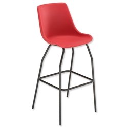 Trexus Polypropylene Stool with Black Frame Seat WxDxH: 520x580x610mm Red