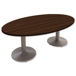 Adroit Virtuoso Executive Boardroom & Meeting Table Large Oval W2000xD1200xH735mm Dark Walnut