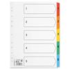 5 Star Index 150gsm Card with Coloured Mylar Tabs 1-5 A4 - 464289