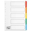 5 Star Index 150gsm Card with Coloured Mylar Tabs 5-Part A4 - 464343