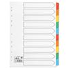 5 Star Index 150gsm Card with Coloured Mylar Tabs 10-Part A4 - 464351