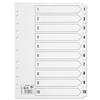 5 Star Index 150gsm Card with Clear Mylar Tabs 1-10 A4 White - 464408