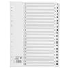 5 Star Index 150gsm Card with Clear Mylar Tabs 1-20 A4 White - 464424