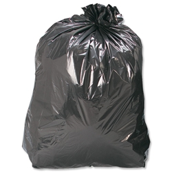 5 Star Waste Bin Bags Medium Duty 100 Gauge 457x737x991mm Black Ref 465144 [Pack 200]