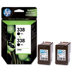Hewlett Packard (HP) No. 338 Inkjet Cartridge 2x11ml Black Ref CB331EE [Twin Pack]