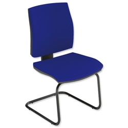 Adroit Zig Zag Cantilever Visitors Chair Seat W500xD460xH420mm Ocean Blue
