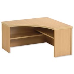 Sonix Modular Reception Corner Desk Riser / Top Box W800xD300xH370mm Oak