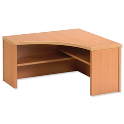Sonix Modular Reception Corner Desk Riser / Top Box W800xD300xH370mm Beech