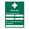Stewart Superior Sign First Aid Sign W450xH600mm Vinyl - KS008SAV