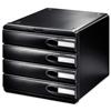 Leitz Allura 4 Drawer Cabinet W270xD325xH390mm High Gloss Black Ref 52060095 Leitz Allura 4 Drawer Cabinet W270xD325xH390mm High Gloss Black Ref 52060095