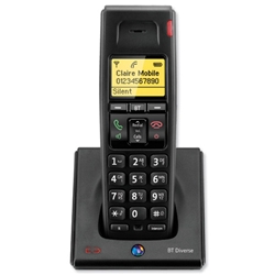 BT Diverse 7100 Plus DECT Additional Telephone Handset Cordless SMS Range 50-300m Ref 060748