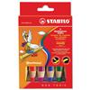 Stabilo Woody 3-in-1 Colouring Pencils Wax Crayons Watercolours Line 10mm Assorted Ref 8806 [Pack 6]