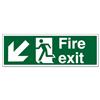 Stewart Superior Fire Exit Sign Man and Arrow Down Left - SP122PP