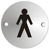 Circular Convex Gents Logo Sign Satin Anodised Aluminium 72mm Diameter