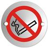 Circular Convex No Smoking Logo Sign Satin Anodised Aluminium 72mm