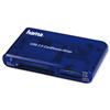 Hama 35-in1 Media Memory Card Reader Writer Compact USB 2.0 Bus-powered with Cable Blue Ref 55348