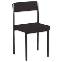 Trexus Side Chair Stacking Steel Frame Upholstered Seat W410xD410xH460mm Charcoal