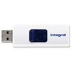 Integral Slide Flash Drive USB 2.0 Retractable 4GB White Ref INFD4GBSLDWH