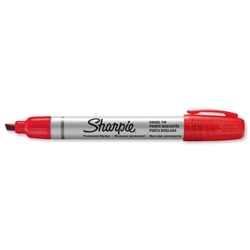 Sharpie Metal Permanent Marker Small Chisel Tip 4.0mm Line Red Ref S0945790 [Pack 12]