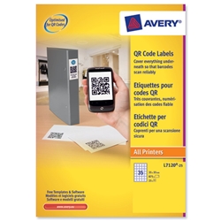 Avery Blockout QR Code Label 35 per Sheet 35x35mm White Square Ref L7120-25 [875 labels]