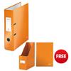 Leitz WOW Lever Arch File A4 Orange [FREE Magazine File - 48721X-XX