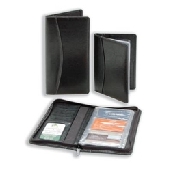 Impala Business Card Book Leather-look with 2-sided Welded Clear Pockets Capacity 72 Black Ref BCB7201 - Item image