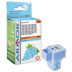Armor Compatible Ink Cartridge Page Life 350pp Photo Cyan [HP No.363 C8774EE Equivalent] Ref K12275