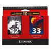Lexmark No. 32 and No. 33 Inkjet Cartridge Page [Pack 2] - 80D2951