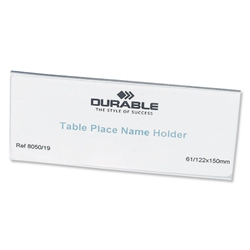 Durable Table Place Name Holder 63x150mm Ref 8050 [Pack 25]