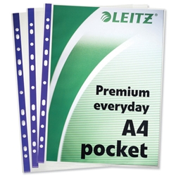Leitz Premium Polished Presentation Pockets Top-opening A4 Clear Ref 47185 [Pack 25]