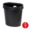 Avery DR500 Waste Bin with Rim Flat Back 18 Litres Black - DR500BLK-XX