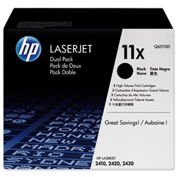 Hewlett Packard (HP) Laser Toner Cartridge 12000 Page Yield Black Ref Q6511XD [Dual Pack]
