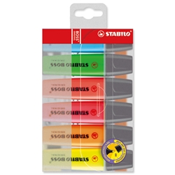 Stabilo Boss Highlighters Chisel Tip 2-5mm Line Assorted [Wallet 6]