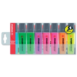 Stabilo Boss Highlighters Chisel Tip 2-5mm Line Assorted [Wallet 8]