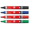 5 Star Permanent Assorted Marker Pen 1 - 4mm Line [Pack 4] - 500933
